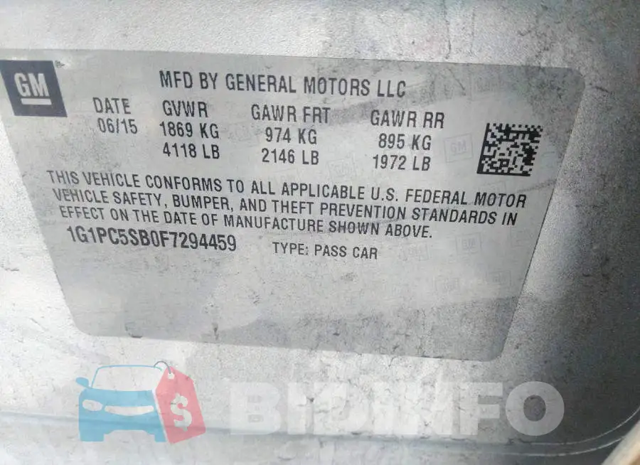 1G1PC5SB0F7294459 Photo# 9