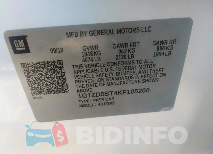 1G1ZD5ST4KF105200 Photo# 9