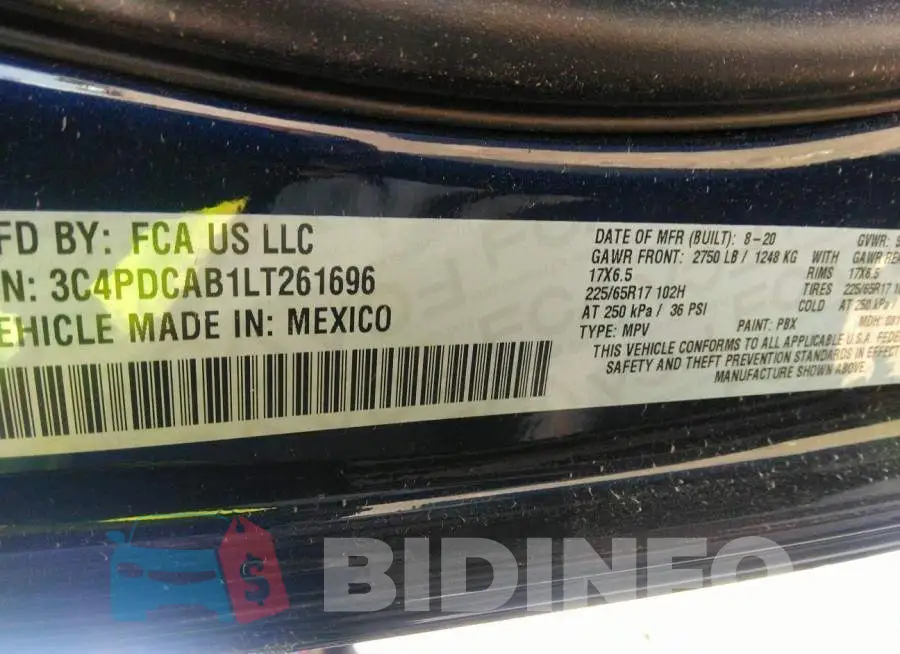 3C4PDCAB1LT261696 Photo# 9