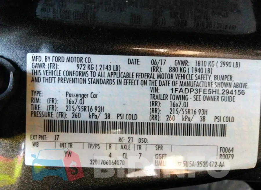 1FADP3FE5HL294156 Photo# 9