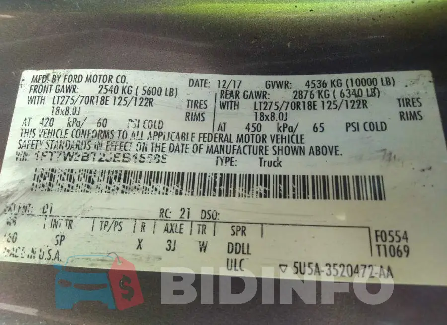 1FT7W2BT2JEB15588 Photo# 9