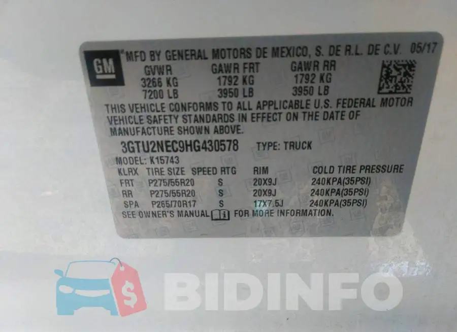 3GTU2NEC9HG430578 Photo# 9