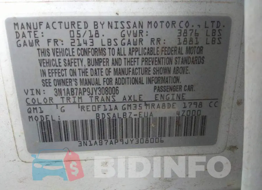 3N1AB7AP9JY308006 Photo# 9
