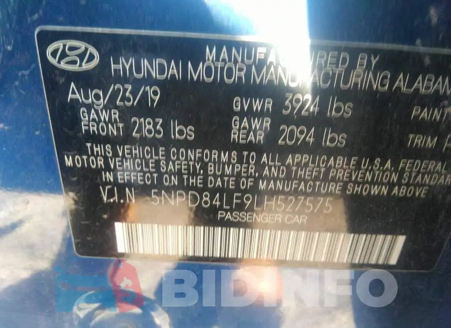 5NPD84LF9LH527575 Photo# 9
