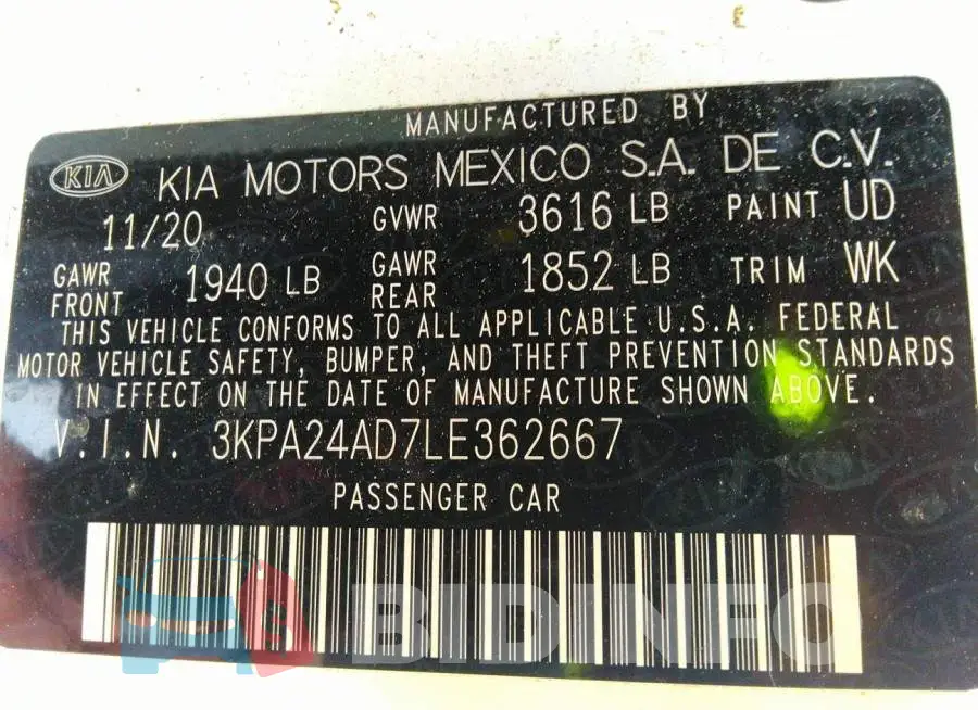 3KPA24AD7LE362667 Photo# 9