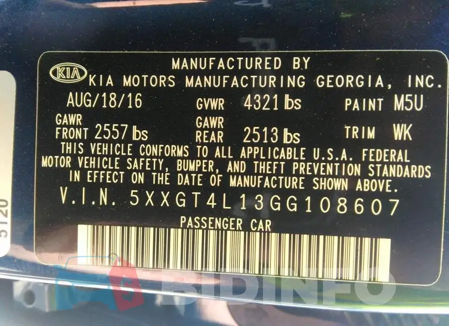 5XXGT4L13GG108607 Photo# 9