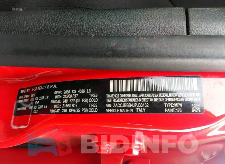 ZACCJBBB4JPJ33132 Photo# 9