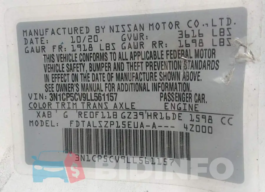 3N1CP5CV9LL561157 Photo# 9