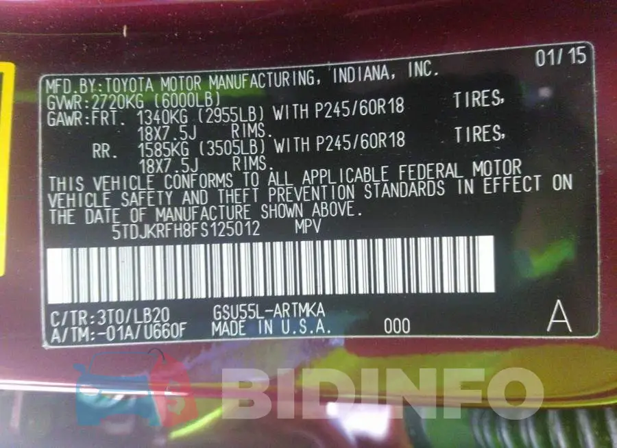 5TDJKRFH8FS125012 Photo# 9