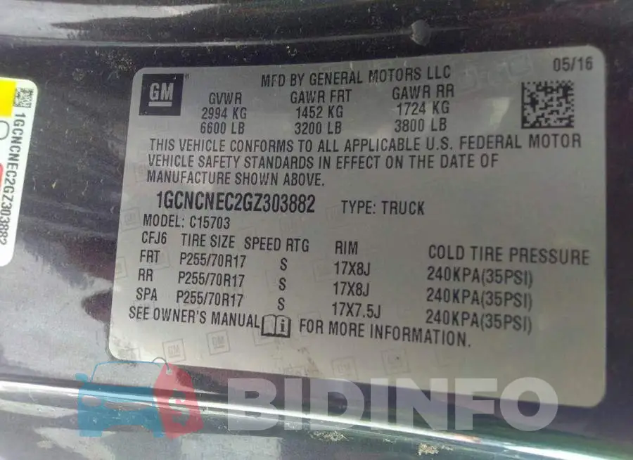 1GCNCNEC2GZ303882 Photo# 9