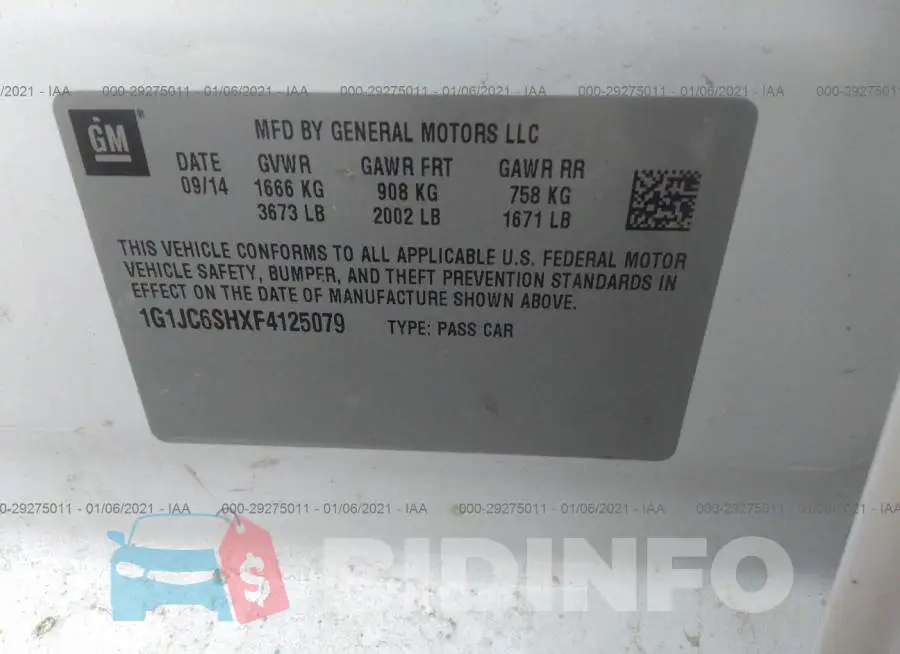1G1JC6SHXF4125079 Photo# 9