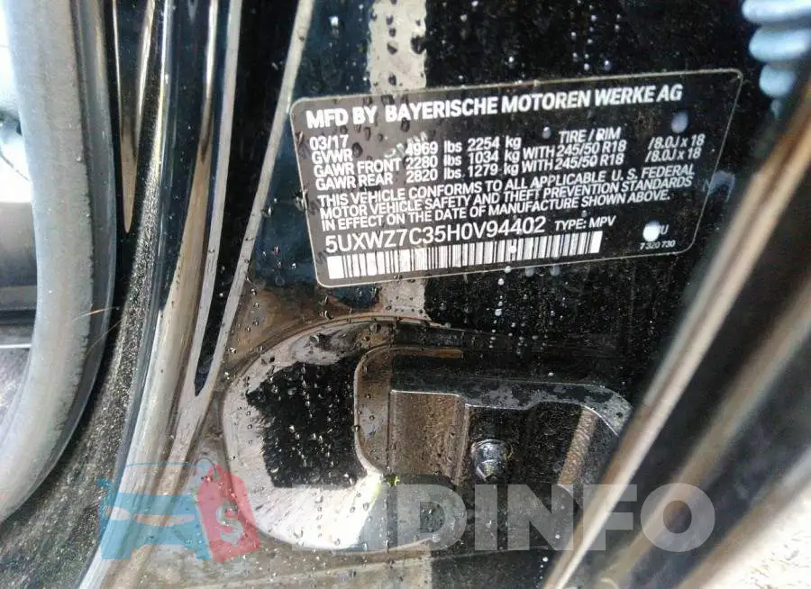 5UXWZ7C35H0V94402 Photo# 9