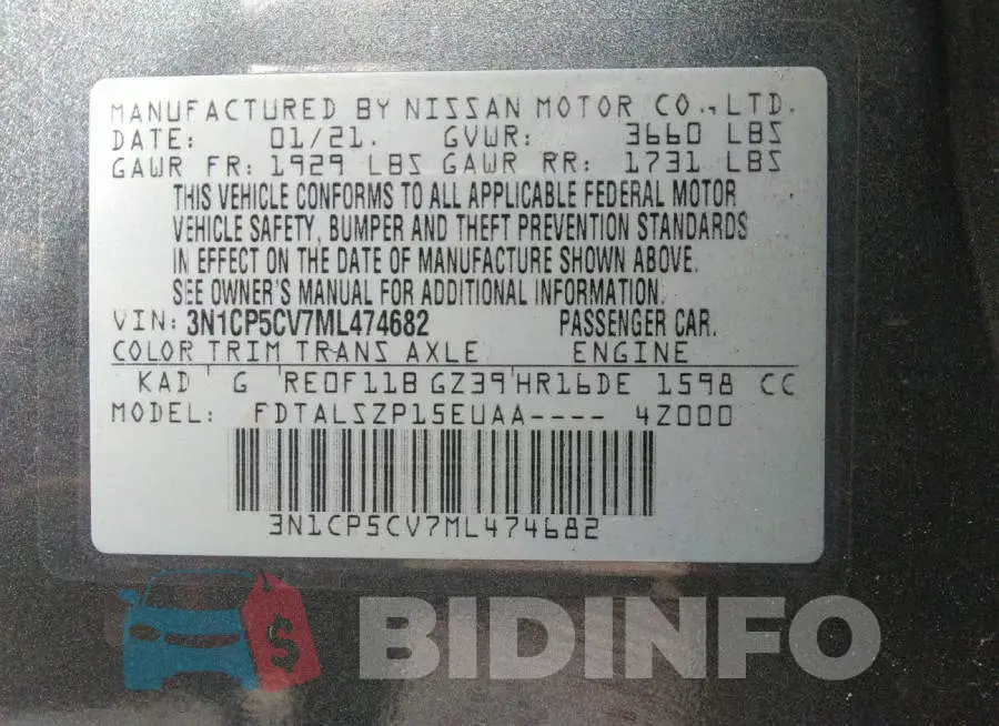 3N1CP5CV7ML474682 Photo# 9