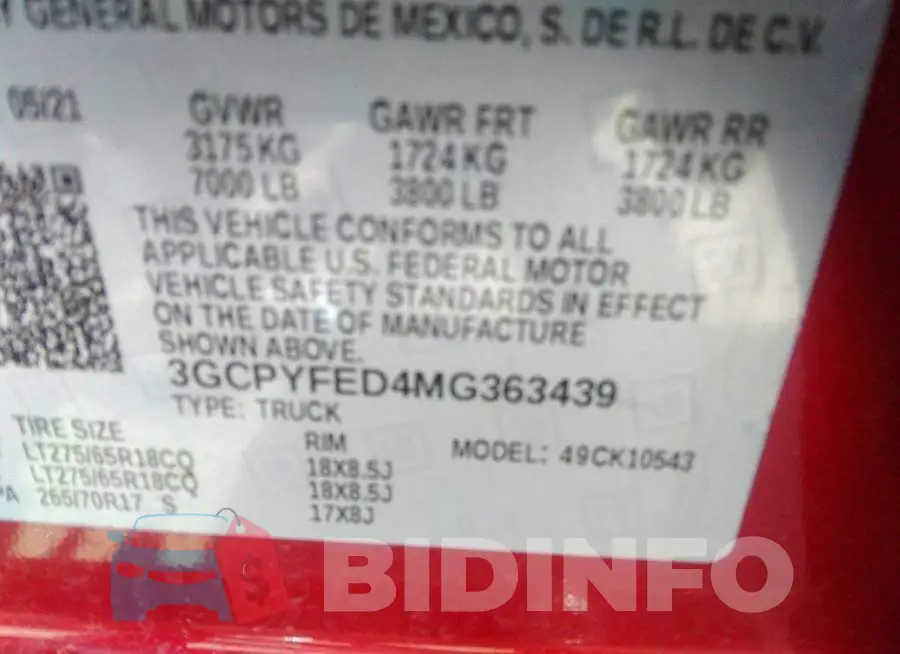 3GCPYFED4MG363439 Photo# 9