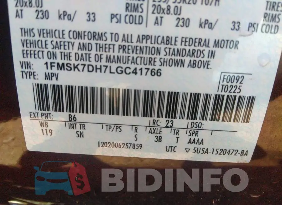 1FMSK7DH7LGC41766 Photo# 9