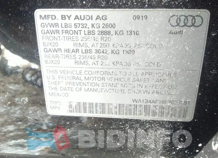 WA1B4AFY6L2023351 Photo# 9