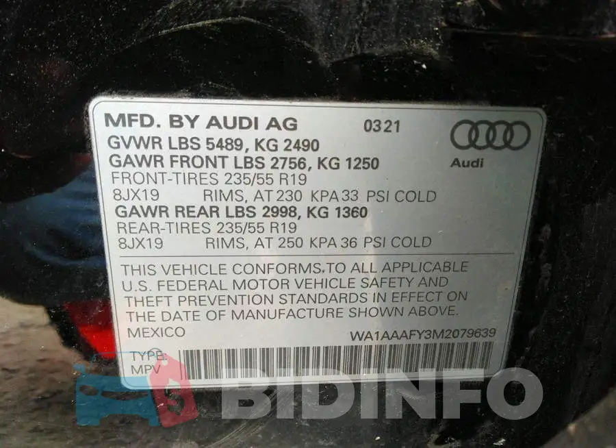 WA1AAAFY3M2079639 Photo# 9