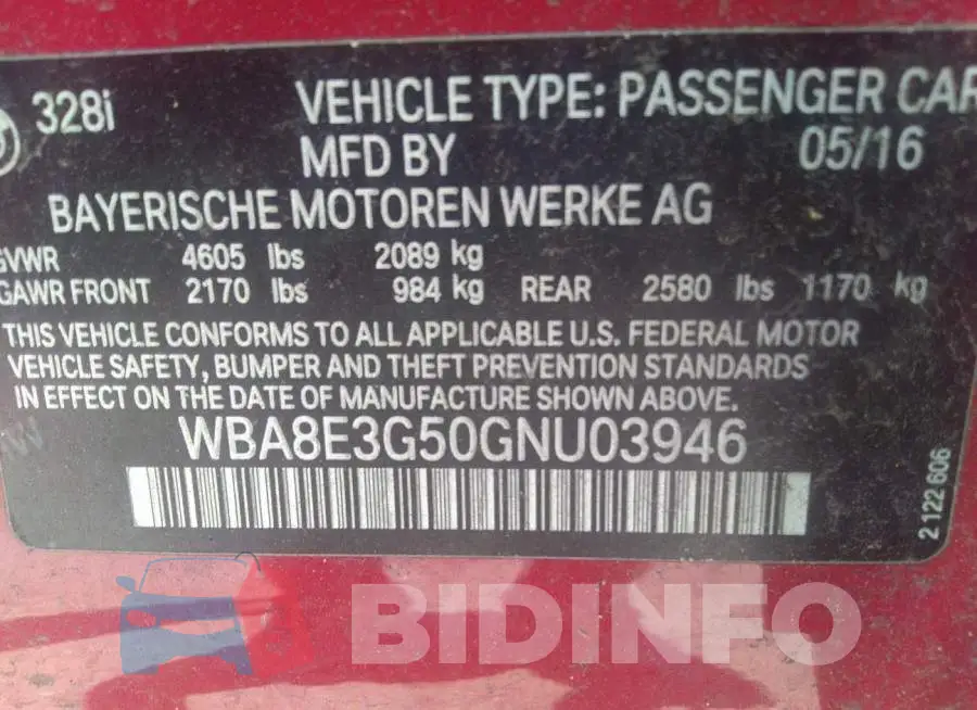 WBA8E3G50GNU03946 Photo# 9