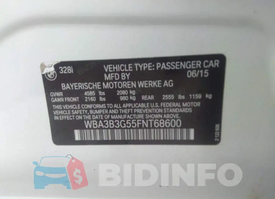 WBA3B3G55FNT68600 Photo# 9