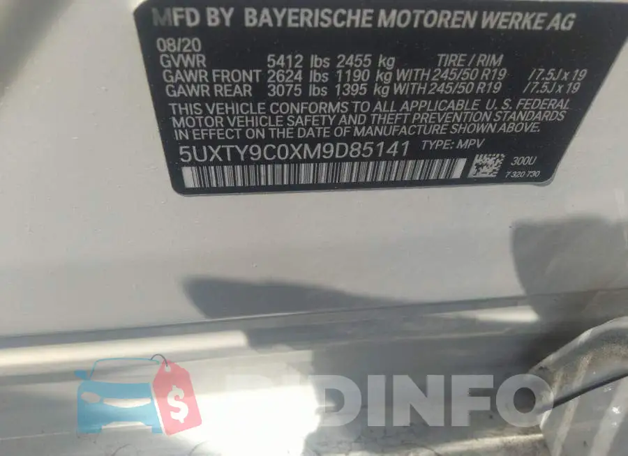 5UXTY9C0XM9D85141 Photo# 9
