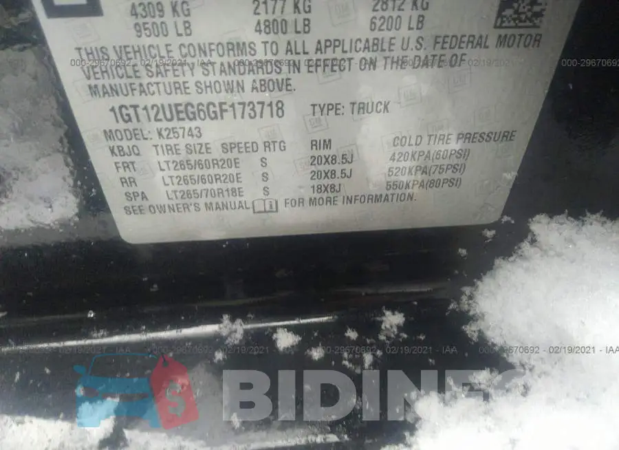 1GT12UEG6GF173718 Photo# 9
