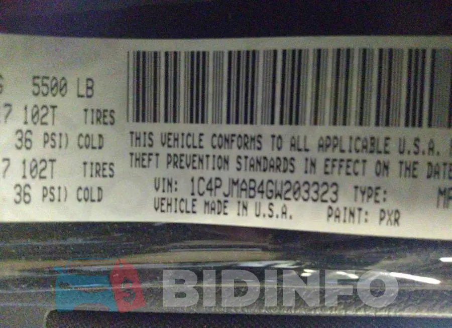 1C4PJMAB4GW203323 Photo# 9