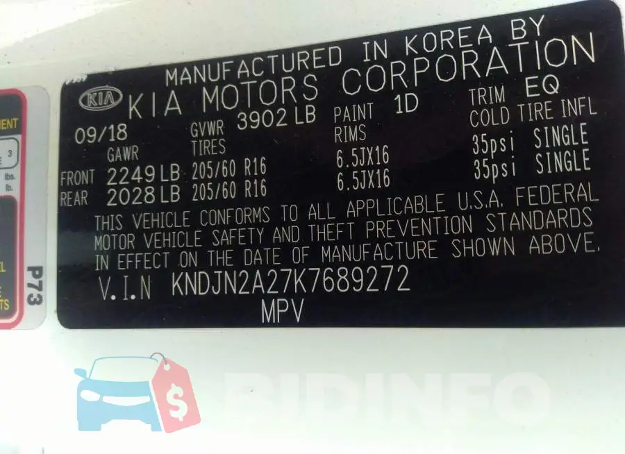 KNDJN2A27K7689272 Photo# 9