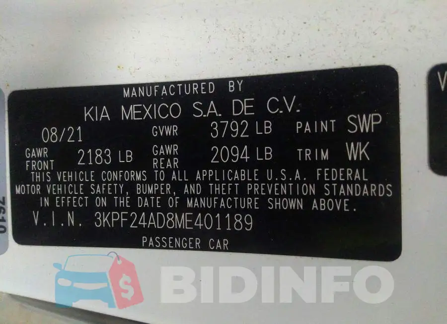 3KPF24AD8ME401189 Photo# 9