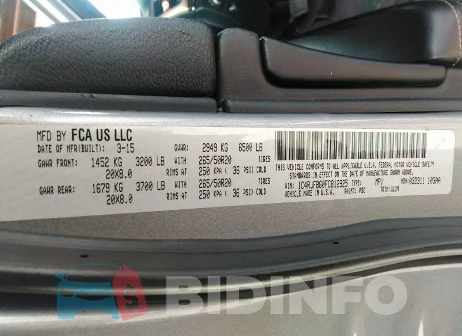 1C4RJFBG0FC812925 Photo# 9