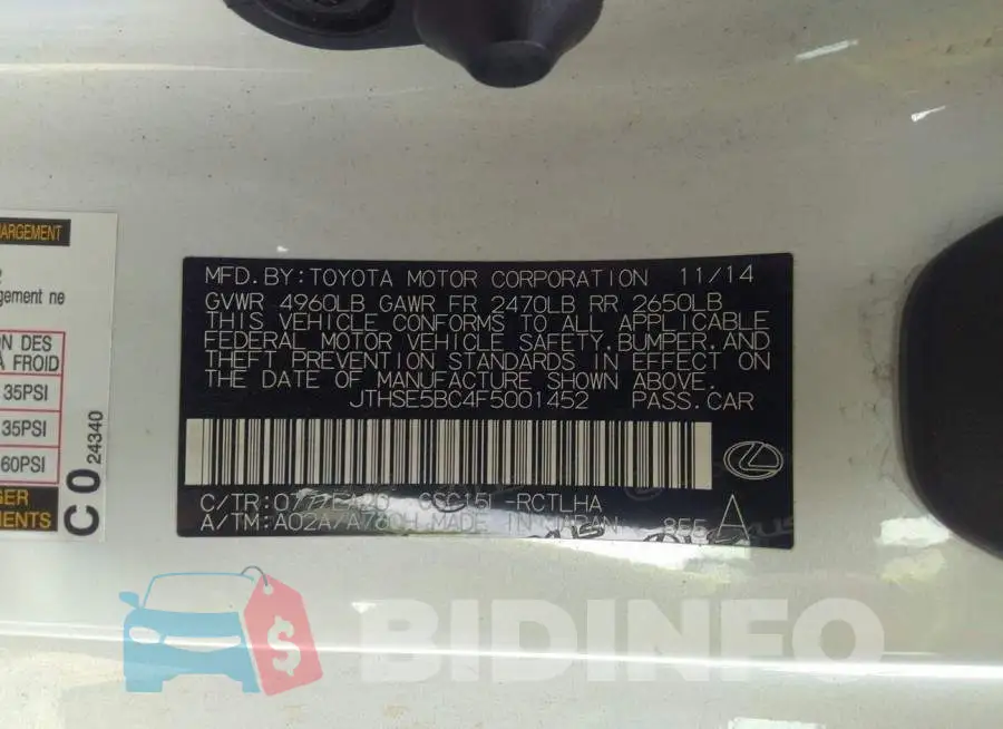 JTHSE5BC4F5001452 Photo# 9