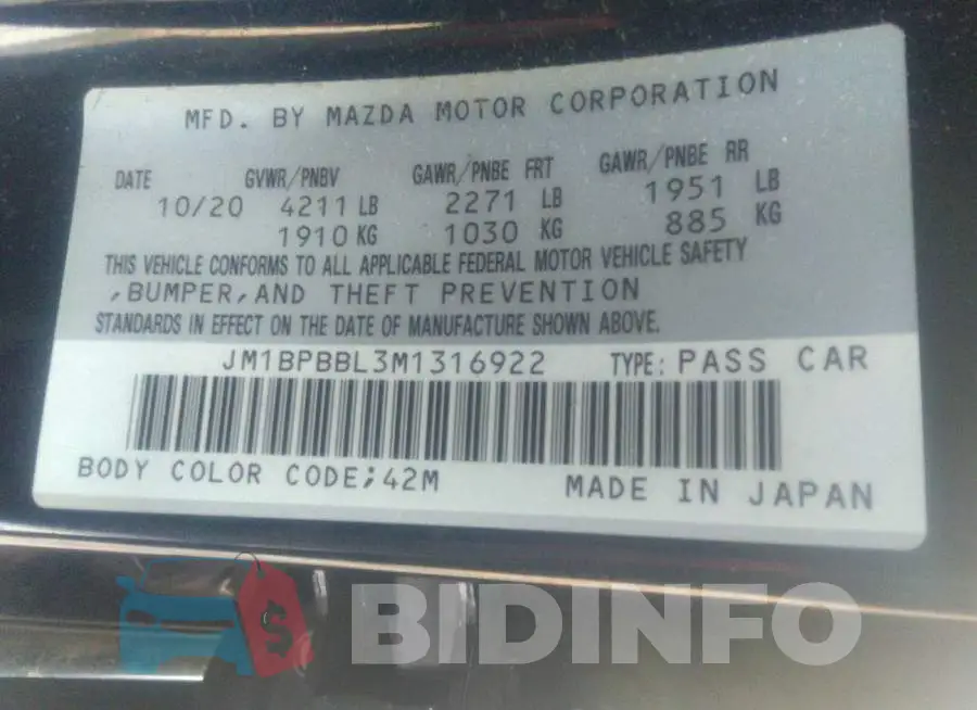 JM1BPBBL3M1316922 Photo# 9