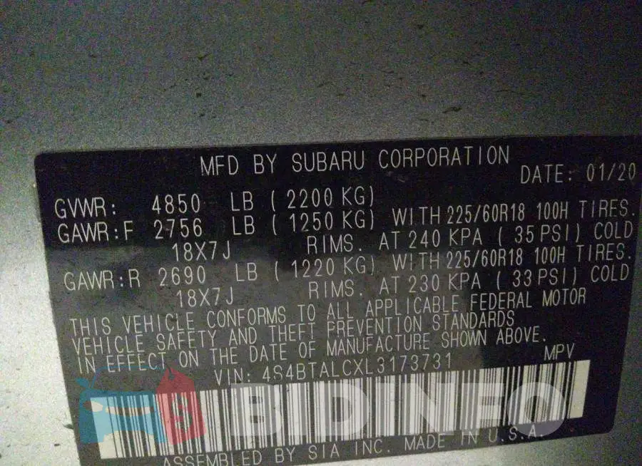 4S4BTALCXL3173731 Photo# 9