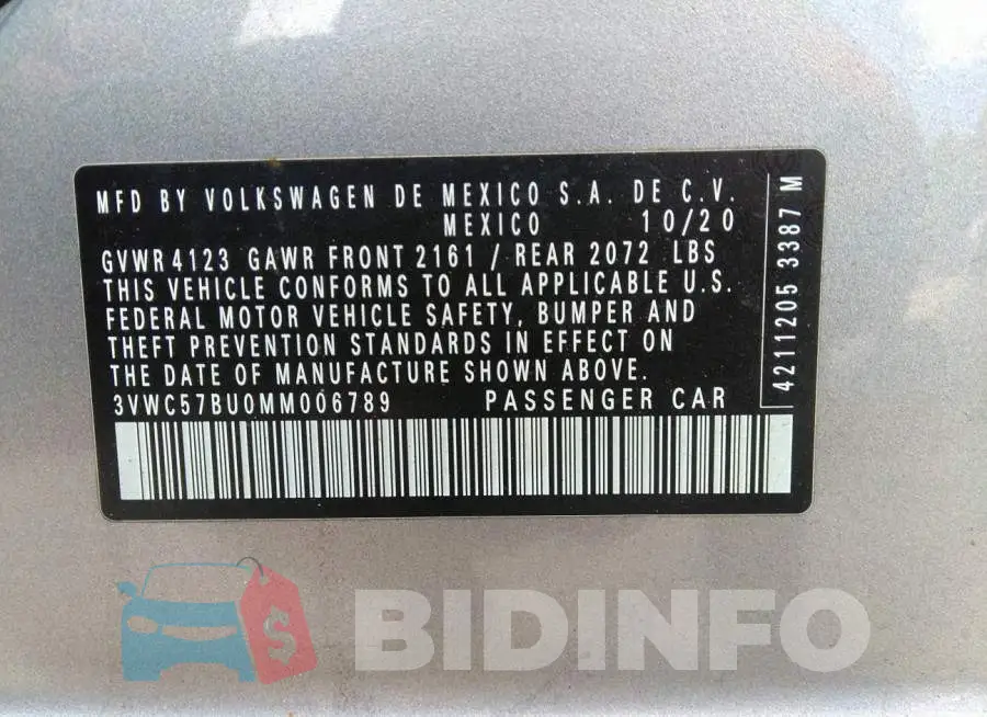 3VWC57BU0MM006789 Photo# 9