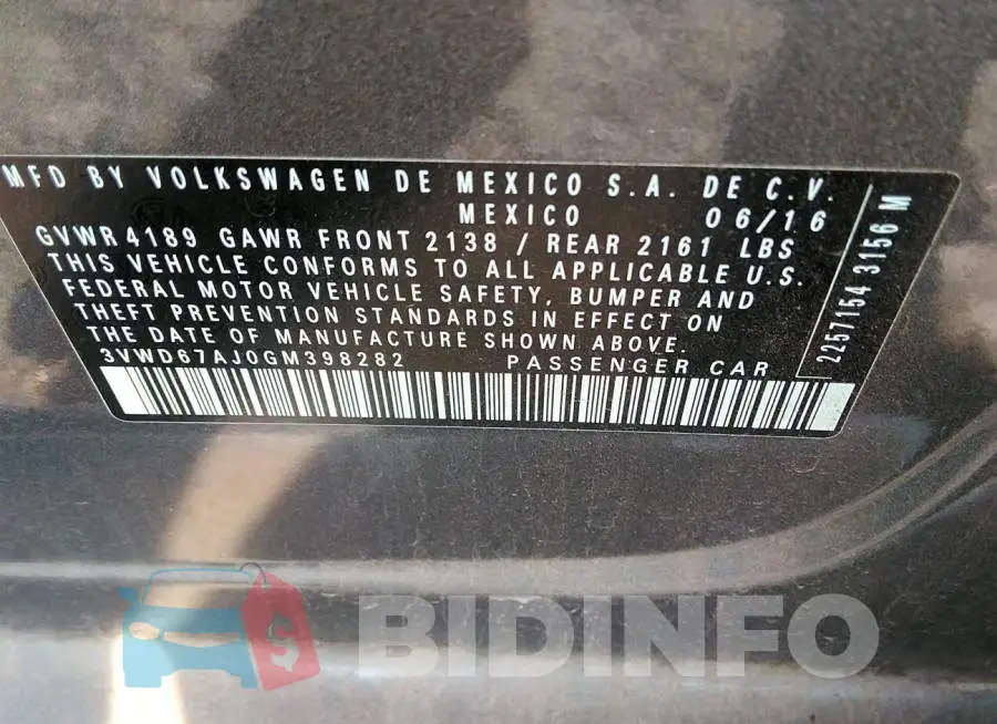 3VWD67AJ0GM398282 Photo# 9