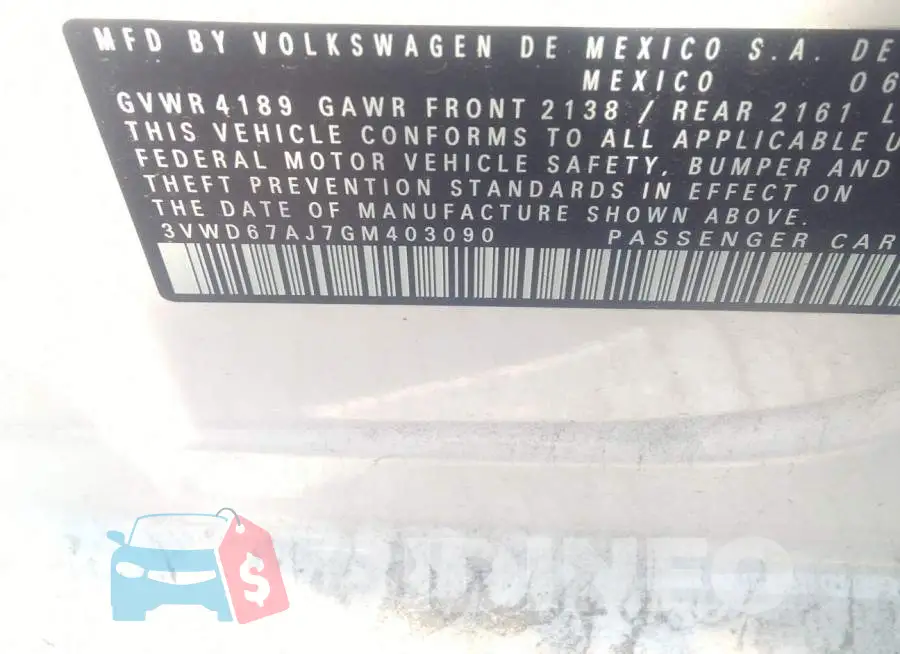 3VWD67AJ7GM403090 Photo# 9