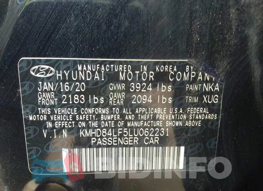 KMHD84LF5LU062231 Photo# 9