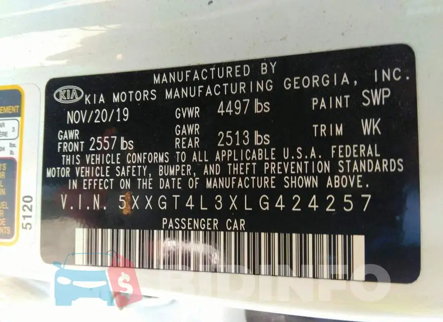 5XXGT4L3XLG424257 Photo# 9