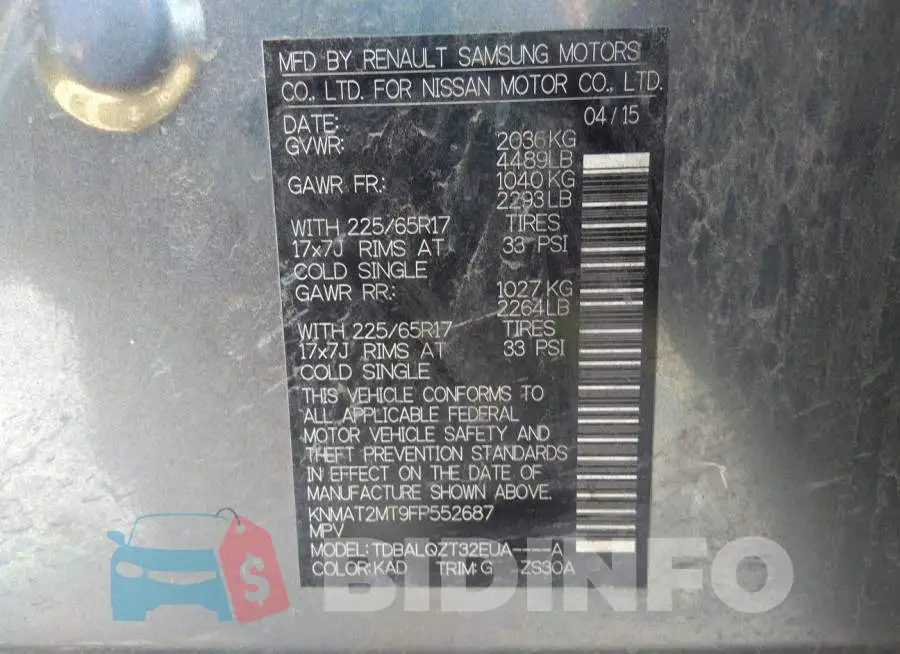 KNMAT2MT9FP552687 Photo# 9