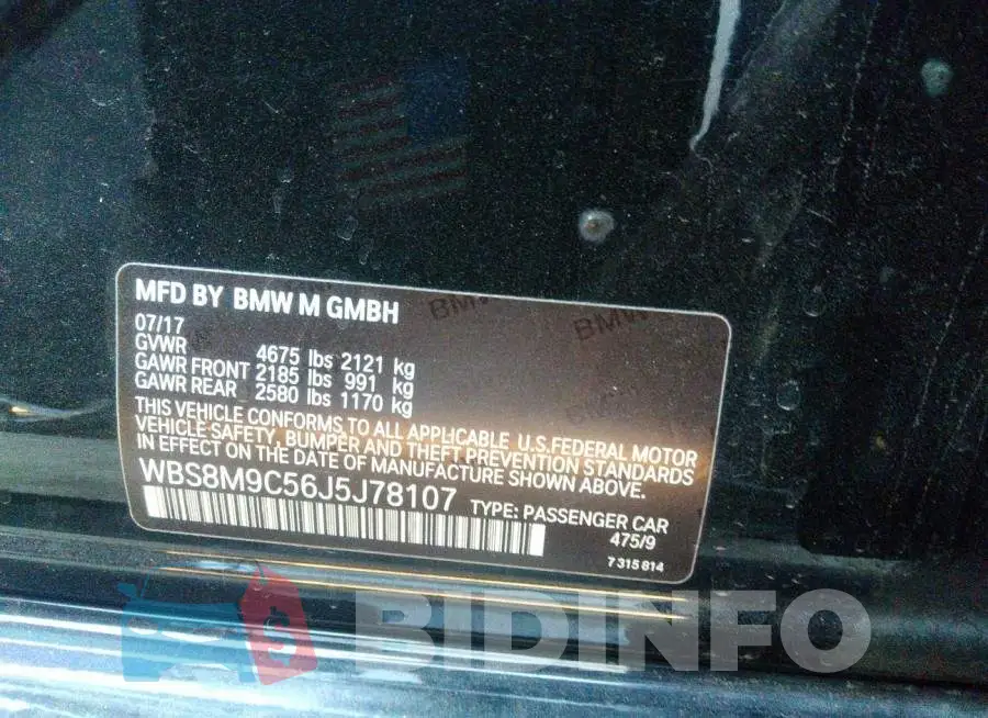 WBS8M9C56J5J78107 Photo# 9