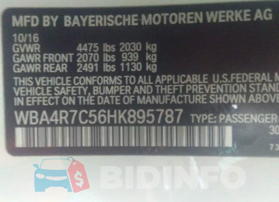 WBA4R7C56HK895787 Photo# 9