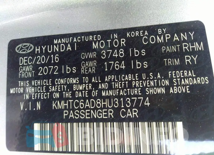 KMHTC6AD8HU313774 Photo# 9