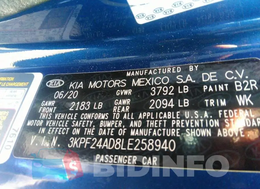3KPF24AD8LE258940 Photo# 9