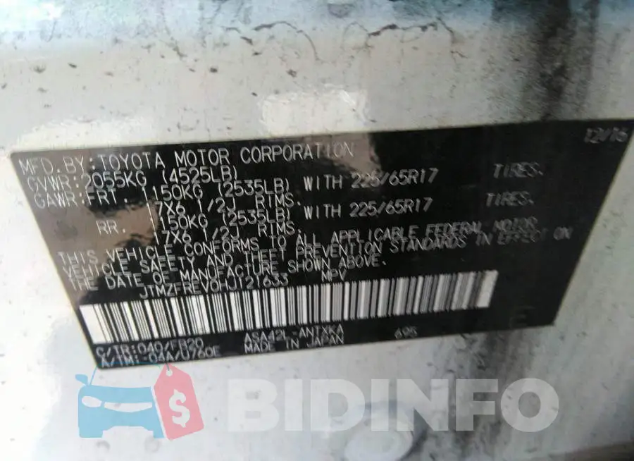 JTMZFREV0HJ121633 Photo# 9
