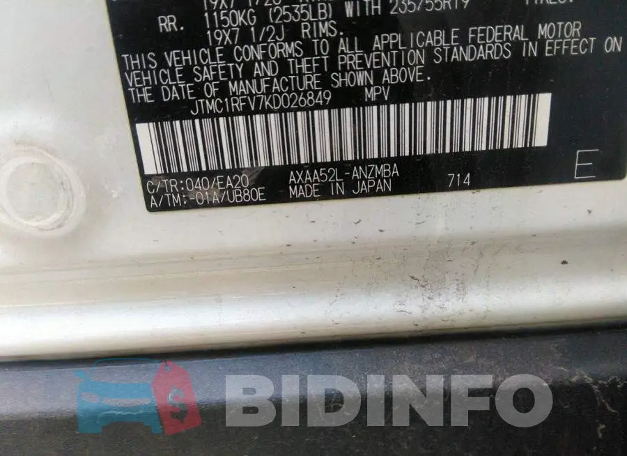 JTMC1RFV7KD026849 Photo# 9