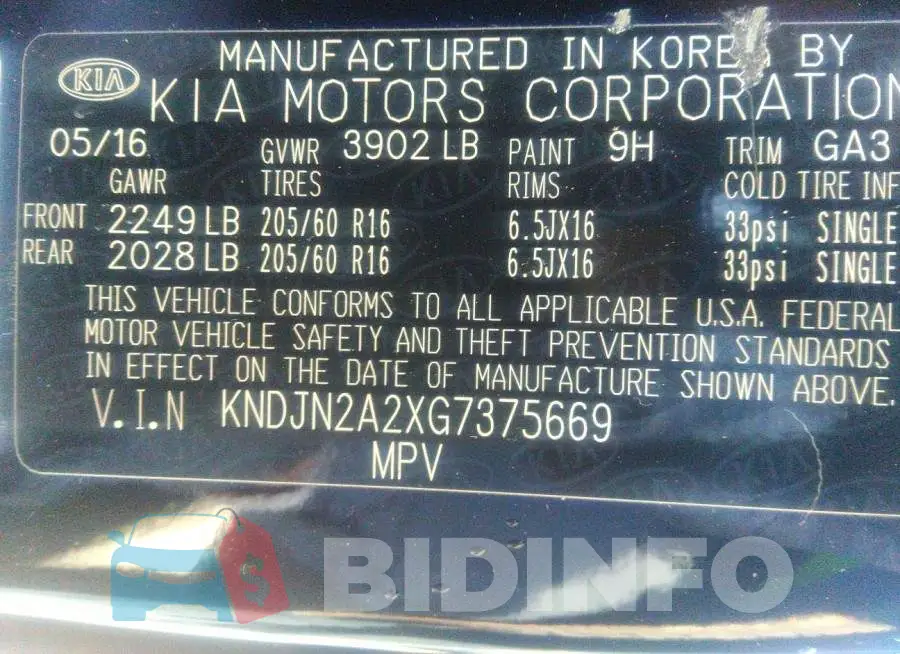KNDJN2A2XG7375669 Photo# 9