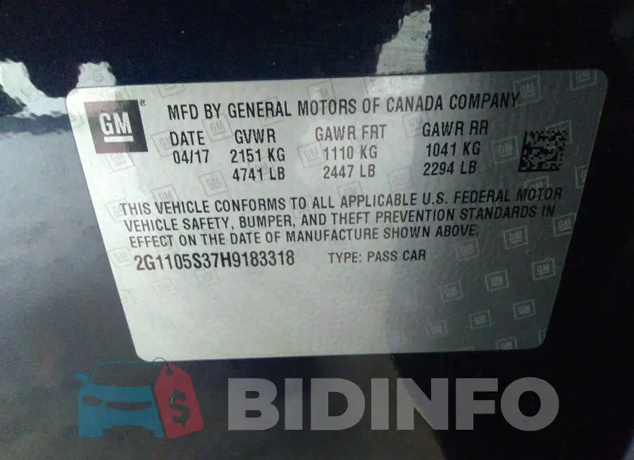2G1105S37H9183318 Photo# 9