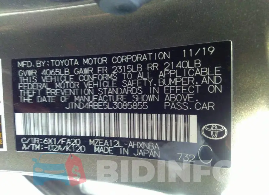 JTND4RBE5L3085855 Photo# 9