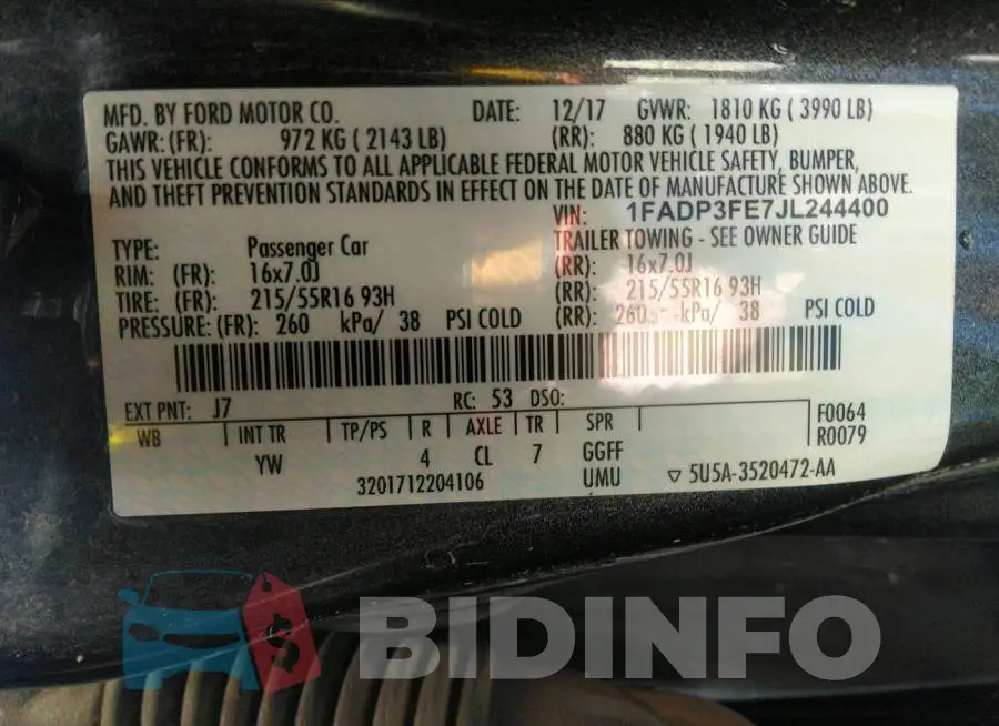 1FADP3FE7JL244400 Photo# 9