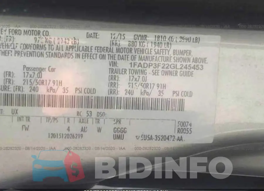 1FADP3F22GL245453 Photo# 9
