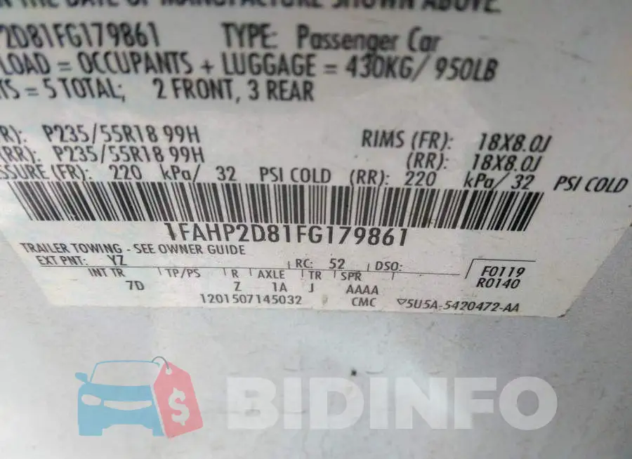 1FAHP2D81FG179861 Photo# 9